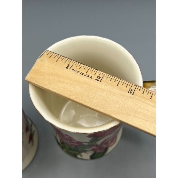 Burton & Burton Floral Rose Porcelain Mugs Set Of 2 Gold Accents Pink Romance - Picture 4 of 10